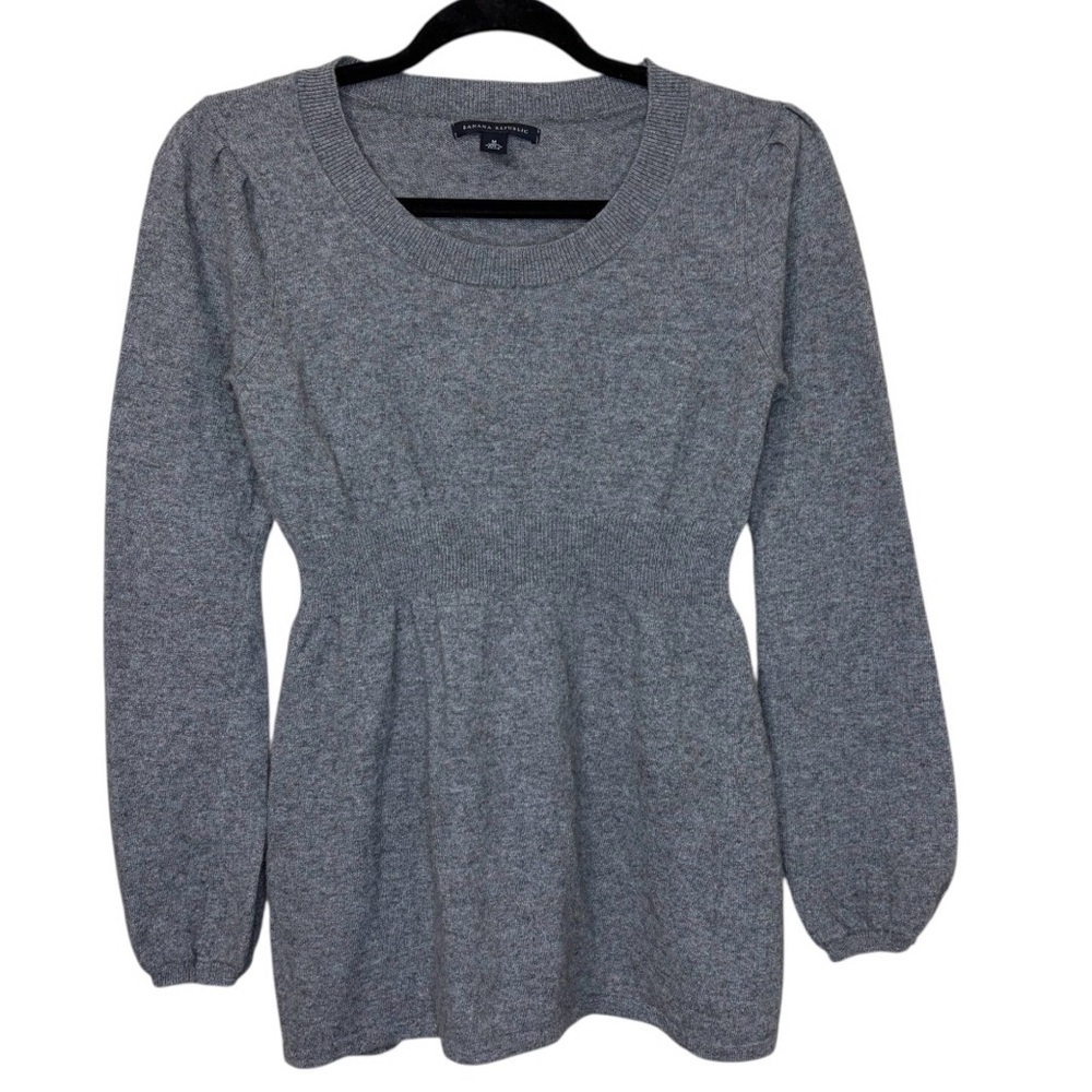 Banana Republic 2007 Wool Blend Baby Doll Sweater Grey Size Medium